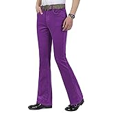 HAORUN Men Corduroy Bell Bottom Flares Pants Slim Fit 60s 70s Vintage Bootcut Trousers