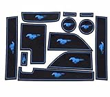 JDopption Blue Car Styling Rubber Gate Slot Pad Mat Cup Mat for Ford Mustang 2015 Up