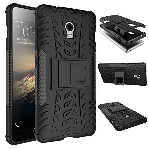 Lenovo Vibe P1 Back Cover , Triton [Kickstand] [Heavy Duty Protection] [Dual Layer] Slim Fit Hybrid Shock Proof Protective Back Case for Lenovo Vibe P1 - Black