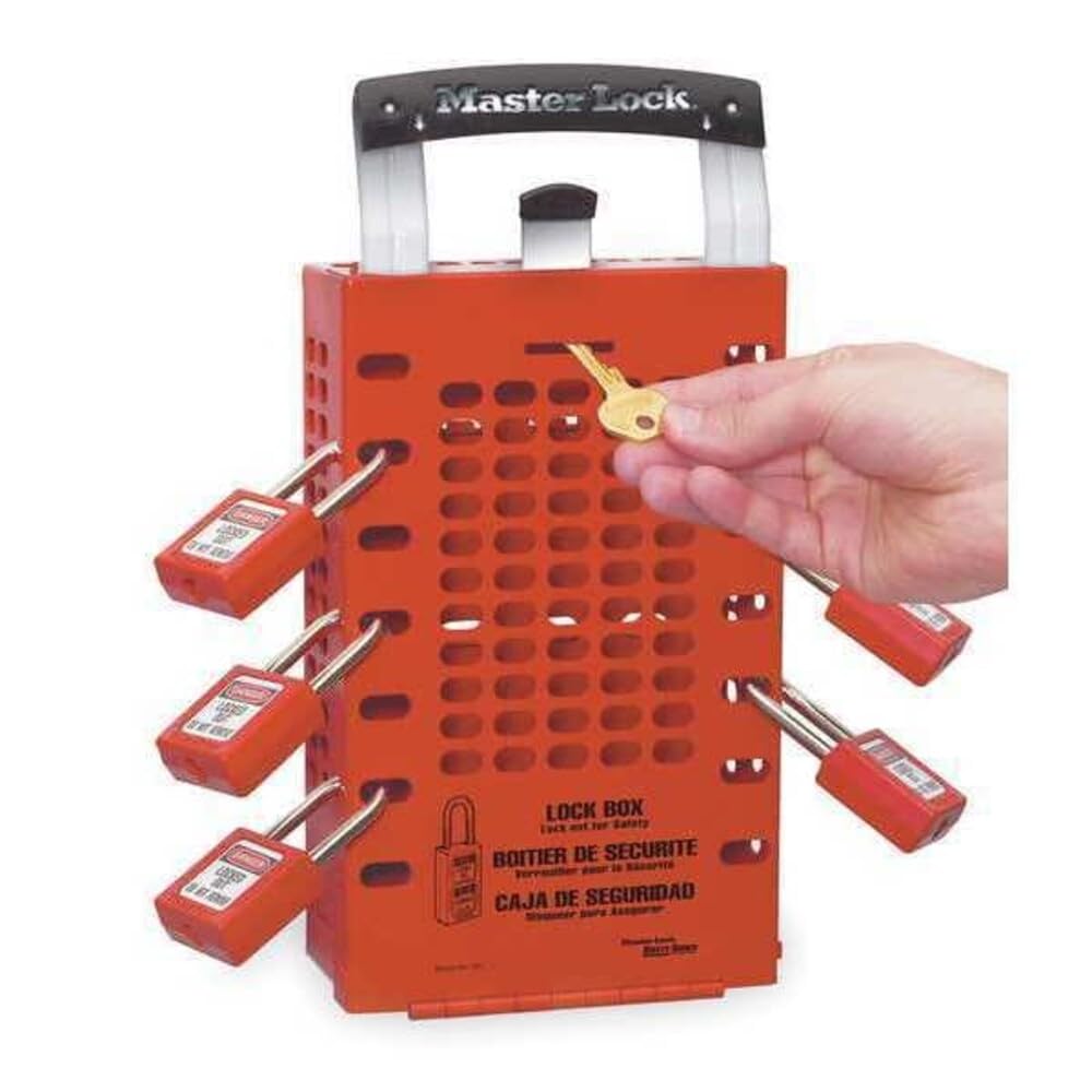 Master Lock 503RED Lockout Group Box Wallmounted or Portable up to 14 Employees