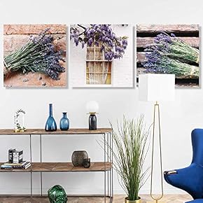 3 Panel Romantic Lavender Pictures Home Wall for...