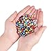 NBEADS 350 Pcs 8mm Lampwork Evil Eye Beads, 9 Colors Real Glass Turkish Beads, DIY Crafts Flat Round Handmade Evil Eye Spacer Beads with Container for DIY Bracelets Necklace Jewelry Making