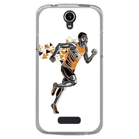 BJJ SHOP Transparent Hülle für [ Doogee X6 X6 Pro ], Flexible Silikonhülle, Design: Orange Abstrakter Athlet