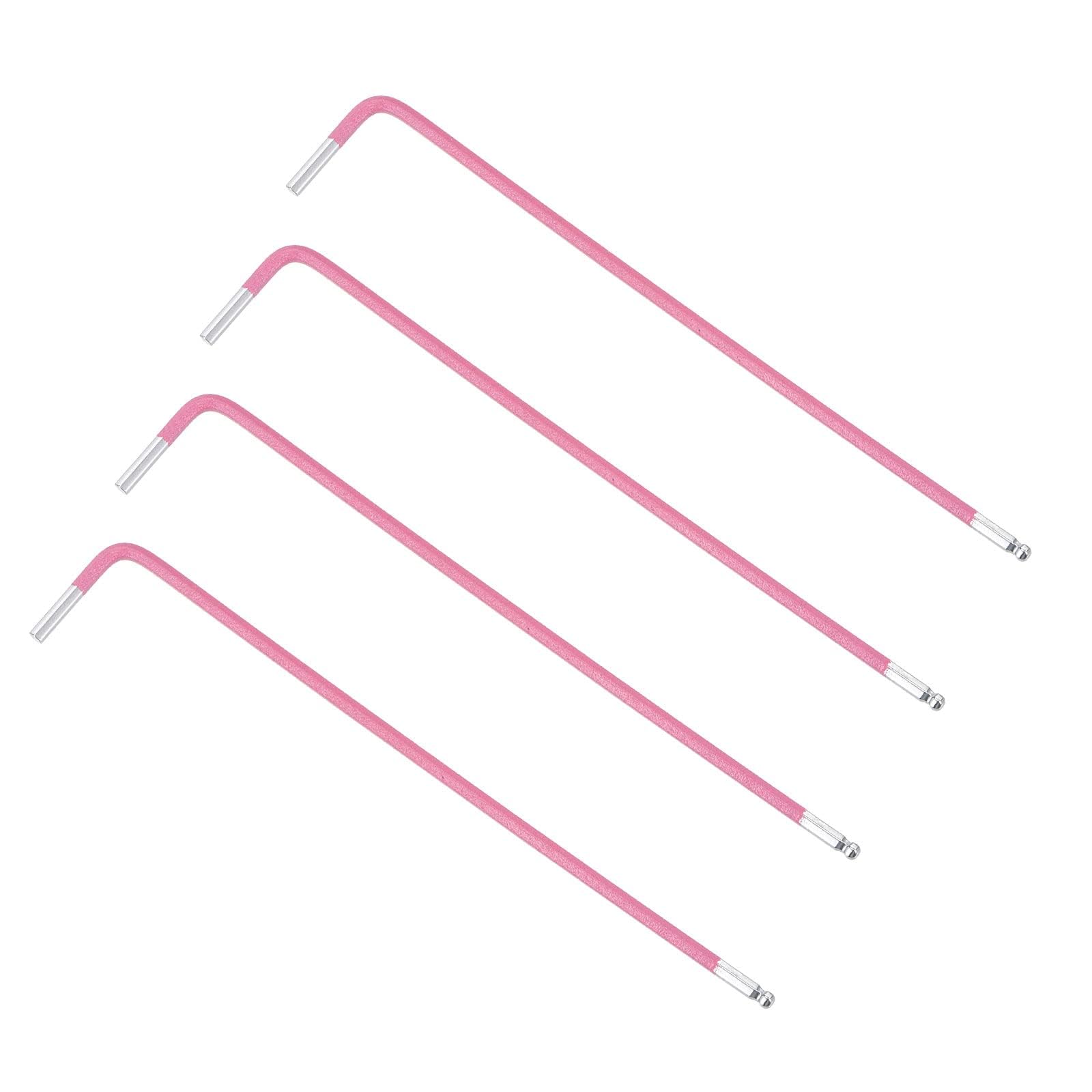 TOP-VIGOR 4Pcs 2mm Ball End Hex Key Wrench, L Shaped Long Arm Allen Key for Household DIY, Professional Machine Repairing