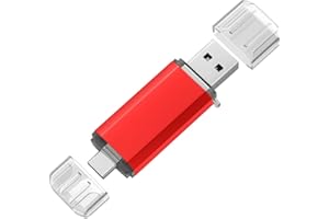 128GB USB OTG Flash Drive, Dual USB-A and Type-C Connector, Compatible with iOS, Android, PC and Laptops
