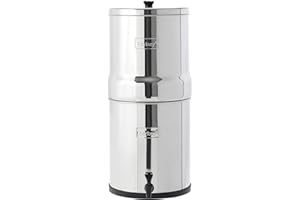 Big Berkey Gravity-Fed Stainless Steel Countertop Water Filter System 2.25 Gallon with 2 Authentic Black Berkey Elements BB9-2 Filters