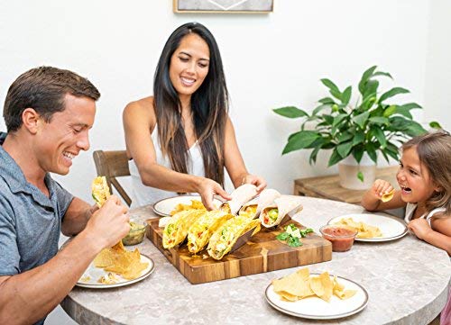 Premium Stainless Steel Taco Holder 2 Pack by EMP- Large Taco Stand (Fits Up To 8 Tacos) - Restaurant Grade Taco Rack - Oven, Grill And Dishwasher Safe - Includes BONUS Placemat - 4 x 10" - Thumbnail 6