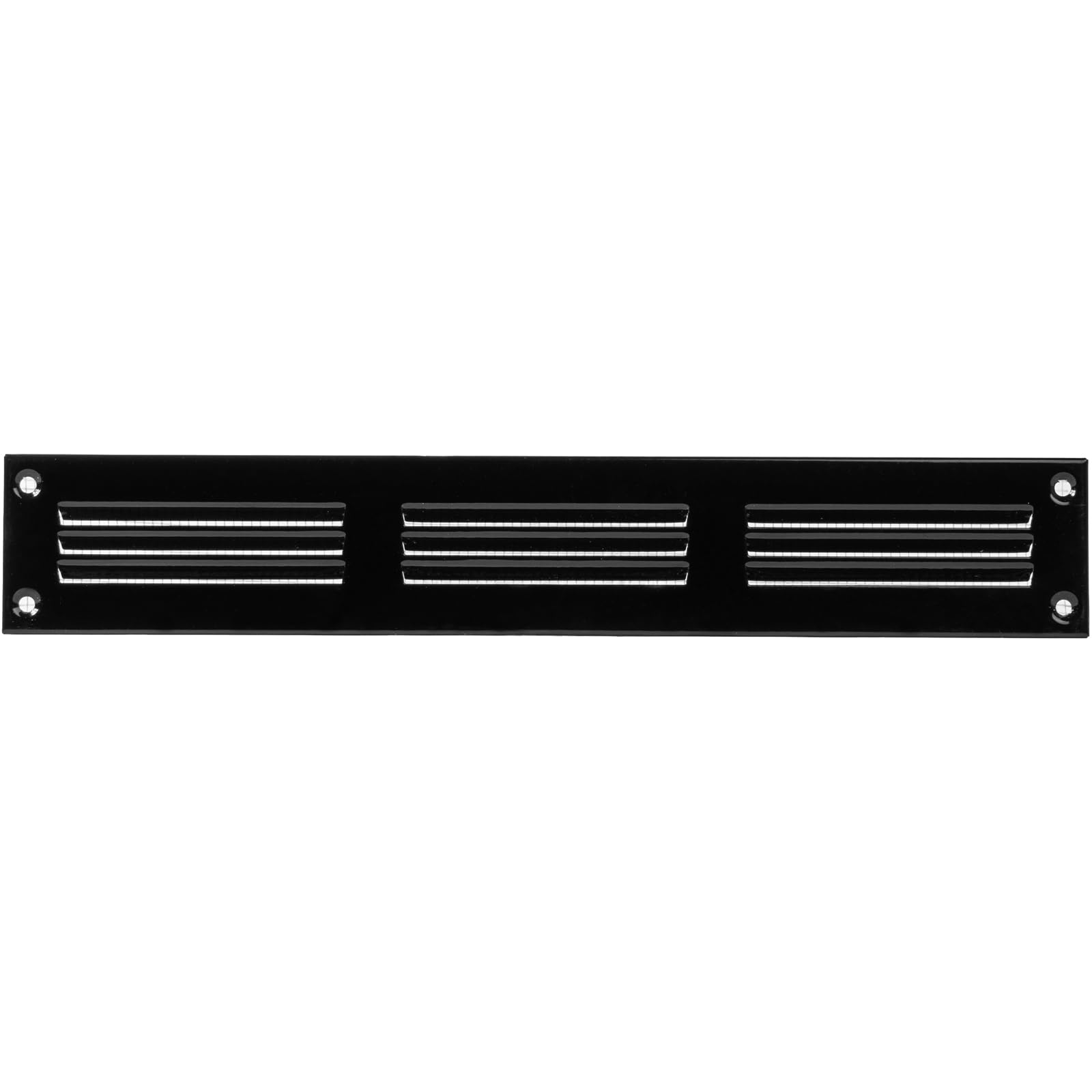 12" x 2" Inch / 300 x 50 mm Black Air Vent Cover - Scratch Resistant, Steel Return Air Grilles - Ceiling, Wall, Sidewall with Mesh Screen - Fresh Air Intake Vent - HVAC, Soffit Vent, Gable Vent — image 1