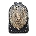 Seamand Personalized 3D Lion Studded PU Leather Casual Laptop Backpack School Bag
