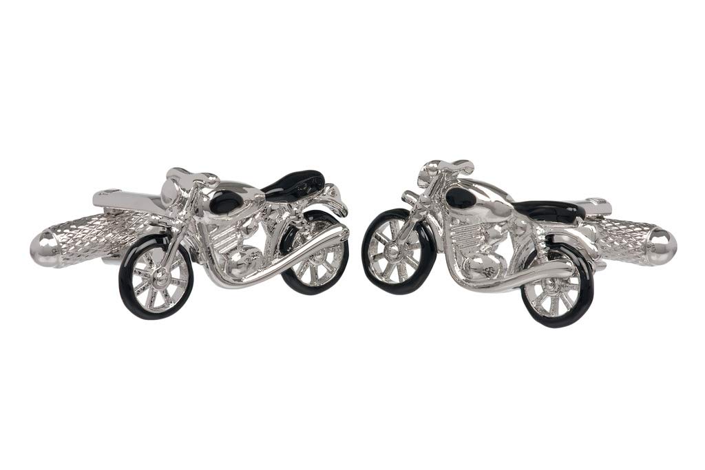Classic Motorbike Cufflinks Supplied in Onyx Art Box