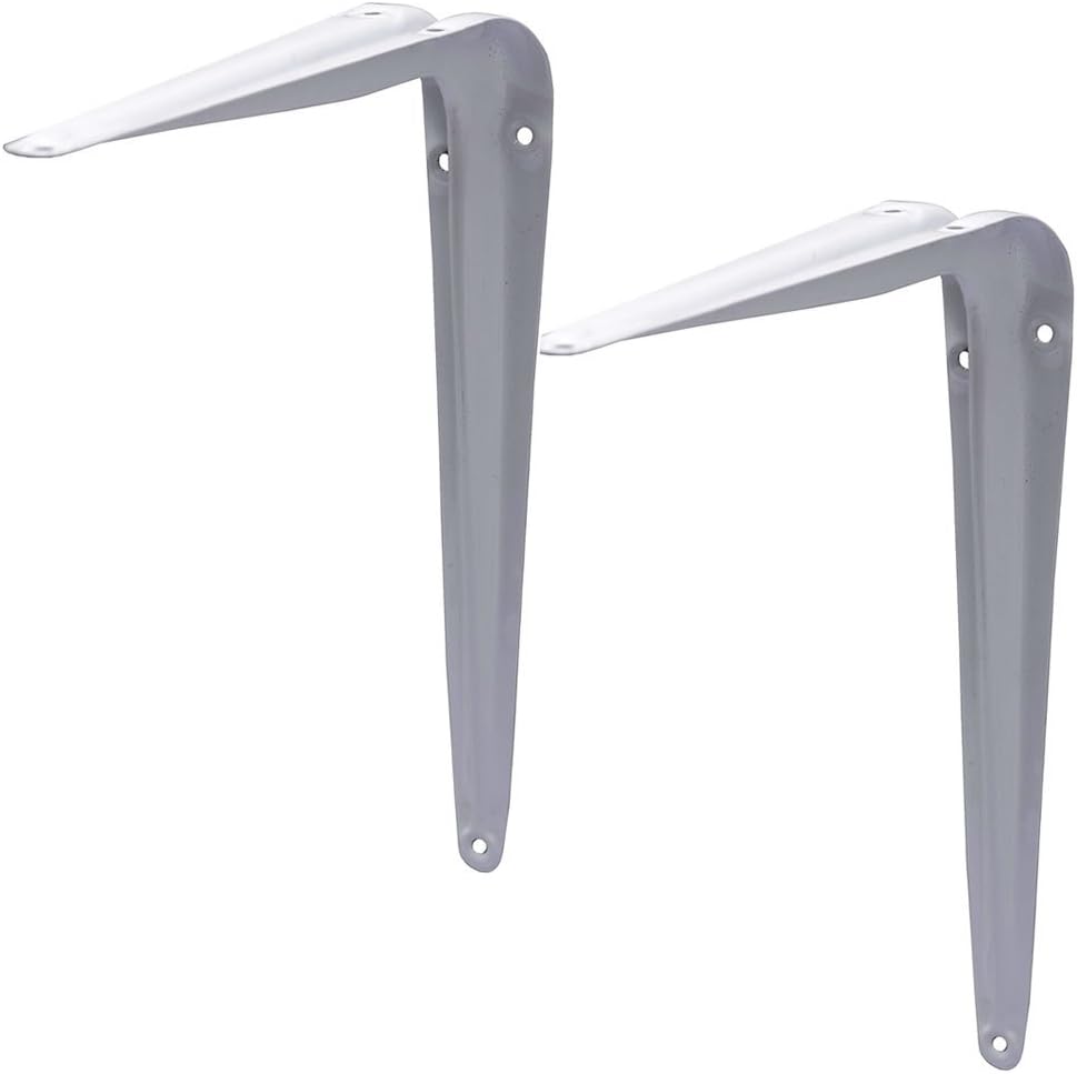 Rapide 2pk Metal Shelving Bracket Wall Shelves Shelf Heavy Duty Support White - 6x8
