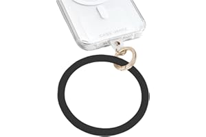 Case-Mate Phone Charm Bangle Bracelet - Detachable Wristlet Keychain for Women - Hands-Free iPhone Wrist Strap with Tether Tab - Key Ring Bracelet for Galaxy, Pixel and Phone Cases - Black