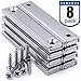 Strong Neodymium Rectangular Pot Magnets with Counter Bore, Countersunk Hole Magnets with Mounting Screws - 60x13.5x5mm, Pack of 8 Strong Neodymium Rectangular Pot Magnets with Counter Bore, Countersunk Hole Magnets with Mounting Screws - 60x13.5x5mm, Pack of 8 primary