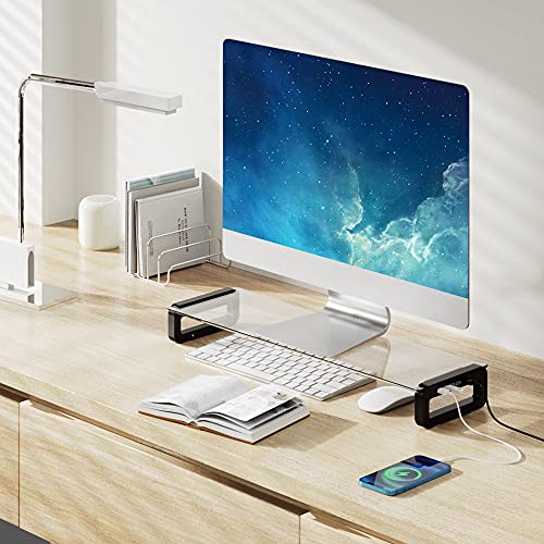 Dreamsoule Monitor Stand Riser, 4Port Usb 3.0 Monitor Desk Organizer