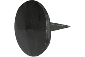 A29 Iron Clavos Decorative Nails, Round Pyramid Decorative Bolt Heads, Wrought Head Nails, Natural Black Iron Nails Finish (Set of 6) 0.75 x 1 Inch