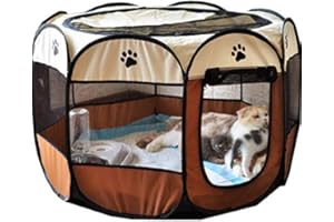 Portable Foldable Pet Playpen, 44.8",44.8" & 22.8" Portable Soft Dog Exercise Pen Kennel with Carry Bag for Puppy Cats Kitten