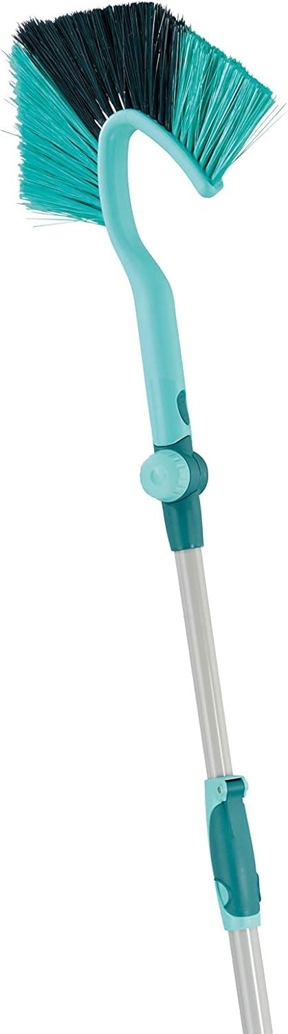 Leifheit Dusty Telescopic Cobweb Duster, Cobweb Brush with Extendable Handle, Broom with Adjustable Angle Joint for Cleaning Corners, 1.3-2.2 m, Blue