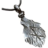 Forged Iron Wolf Head Rune Viking Pendant Amulet Runic Nordic Talisman Necklace Viking Age Pendants