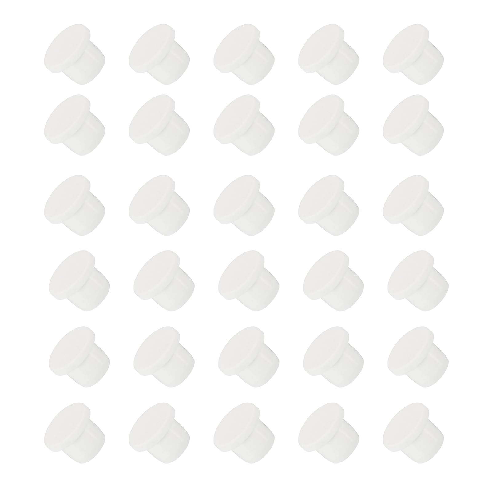 13mm Silicone Hole Plugs, 30 Pcs White Insert End Cap, Hole Stoppers Covers for Bottle Jar Furniture
