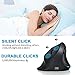 AUTLEY Wireless Vertical Mouse, 2.4G Optical Wireless Silent Ergonomic Mouse for Large Hands, for Laptop, Computer, Desktop, with Adjustable 800/1200/1600 DPI (Silent Click)
