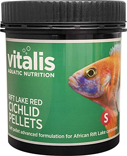 Vitalis Rift Lake Red Cichlid Small 1.5mm Pellets Sinking For African Carnivores (300g tube)