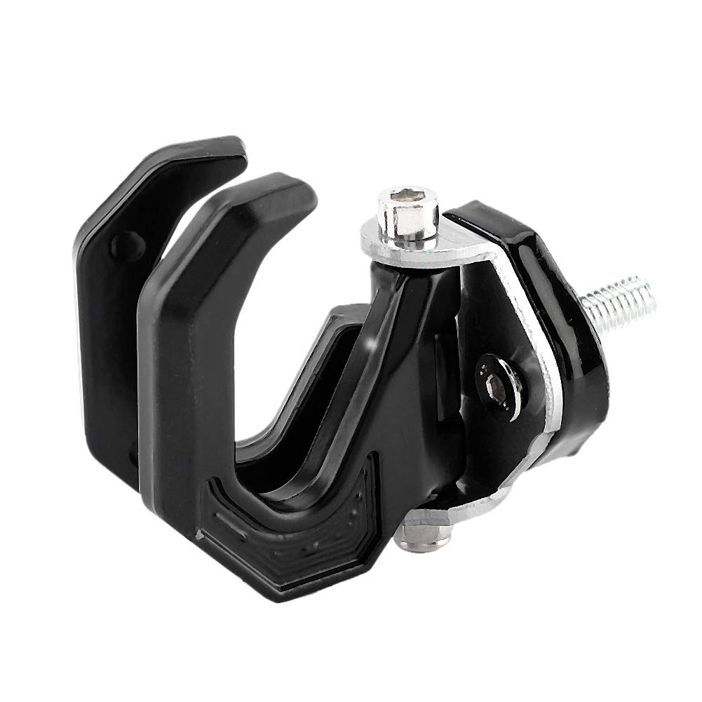 Terisass Universal Motorcycle Luggage Bag Motorbike Modified Aluminum Alloy Hanger Hook Holder Adjustable Single Hook and Double Hook (Black/Silver)