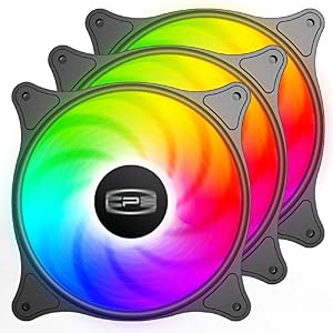 CP3 Computer Case Fans 120mm 3 Pin Fixed Color High Performance PC Cooling Fan Low Noise LED Quiet Fan with Hydraulic…