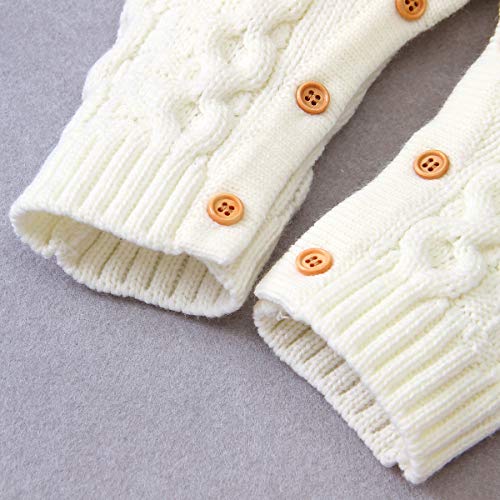 Baby Footies Knit Romper Jumpsuit Lange mouwen Bovenkleding Outfits, Sweater Jumpsuit Winter Knit Romper Kleding voor 0… - Image 7