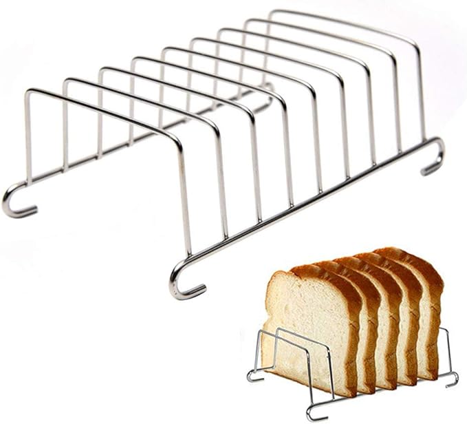 Stainless Steel Toast Rack,8 Slot Toast and Bread Rack Breakfast Carry