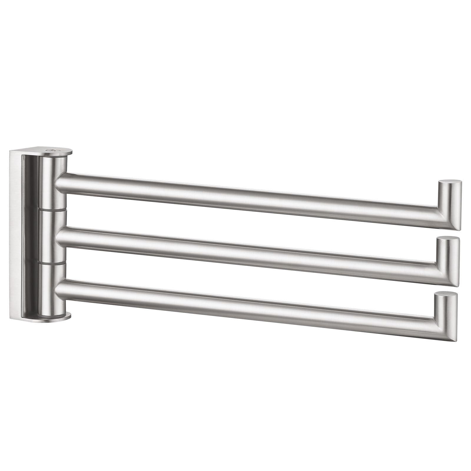 Photo 1 of Angle Simple Swivel Hand Towel Holder 3 Bars Brushed Nickel, 304 Stainless Steel Hand Towel Rack for Bathroom Wall Mount