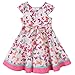 Bonny Billy Little Girl's Cap-Sleeve 100% Cotton Woven Butterfly Swing Skirt Dress