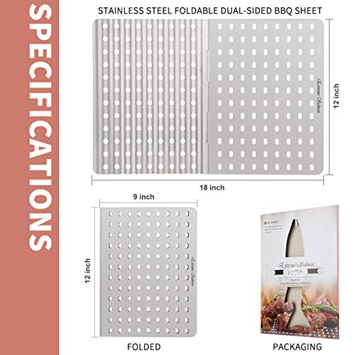 Extreme Salmon Stainless Steel Dual Sided Reusable Barbecue Sheet