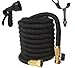 TruTec 100 Foot, Triple Layer Latex Core, Solid Brass Fitting Shut Off Valve Spray Nozzle Stainless Steel Holder, Expanding Garden Hose - Black
