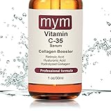 New 3 in 1 Best Organic Vitamin C 35% Serum + Hyaluronic Acid + Hydrolyze Collagen + Retinoic Acid. Collagen Booster Helps Repair Sun Damage, Fade Age Spots, Dark Circles, Wrinkles & Fine Lines