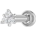 FINEROCK 0.03 Carat 3-Stone Diamond Nose Pin Stud in 18K Gold