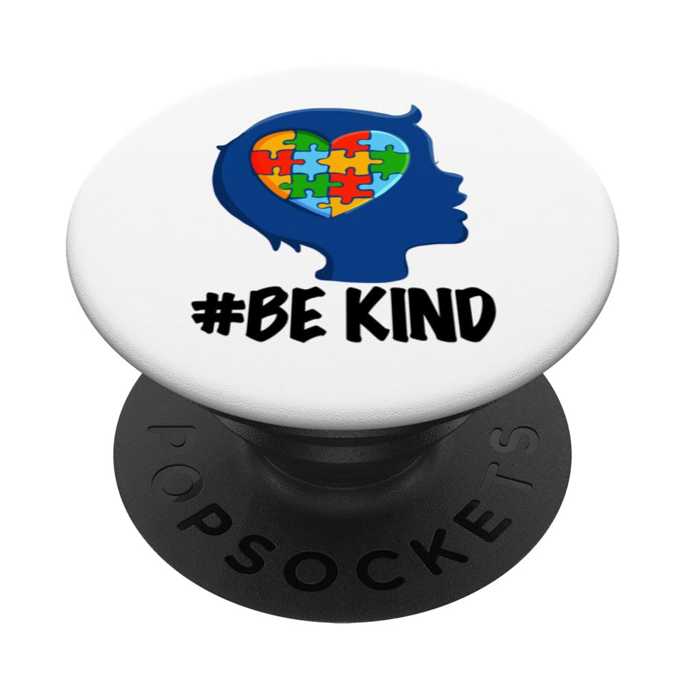 Be Kind Boy Autism Funny Kids Autism Awareness PopSockets Swappable PopGrip