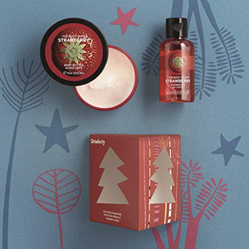 Body Shop Strawberry Gift Cube, Body Lotion 60 ml, Shower Gel 60 ml and