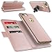 LOHASIC iPhone 7 Plus Wallet Case with Detachable Slim Case, [3 Card Slots] 2 in 1 [Magnetic Folio Flip] Hands-Free Kickstands Pouch Cover Compatible with iPhone 7 Plus - [Rose Gold,5.5”]