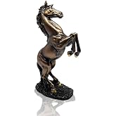 Lependor 12 inch Standing Horse Resin Statue for Home Decor Animal Ornament Sculpture Art Figurine Decorative - Bronze