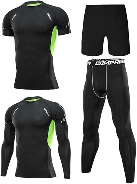 JJZZ Conjuntos térmicos para Hombre 4Pcs / Set Hombres Chándal ...