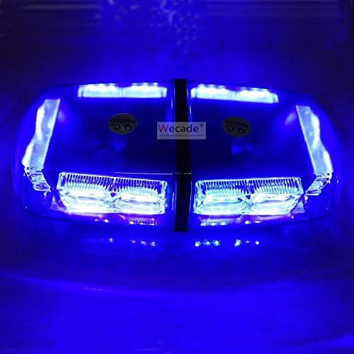 wecade 36 LED 18 Watts Hign Intensity Law Enforcement Emergency Hazard Warning LED Mini Bar Strobe Light with Magnetic Base with 16 Patterns (Blue)