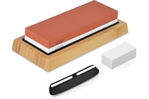 Whetstone Knife Sharpening Stone, Sharpening Stone 1000 6000 Grit Double Side, Whetstone Knife Sharpener Kit with Angle Guide