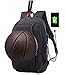 KOLAKO Basketball Laptop Backpack, Casual Sports Soccer Backpacks, Water Resistant Travel College School Bookbag, Computer Bag for Men Women with USB Charging Port, Fit 17.3 Inch Laptop