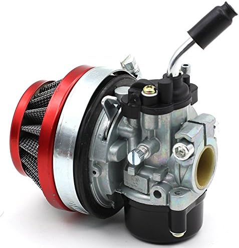 Racing Carburetor with Air Filter (Red) Fits 49cc 50cc 80cc 2 Stroke Engine Motorized Bicycle