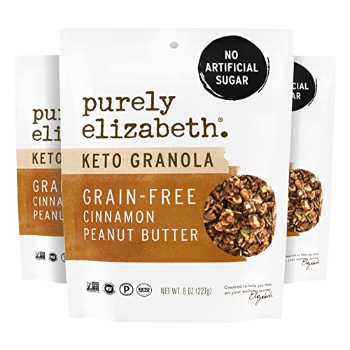 Purely Elizabeth, Cinnamon Peanut Butter, Keto Granola with MCT Oil