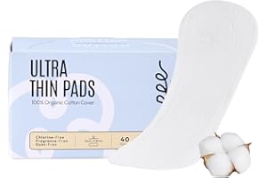 RPE LIFE 100% Organic Panty Liners for Women, Ultra Thin Cotton Cover, Regular Pantiliners, Light Absorbency, Unscented Barely There Pantie Liners, Individually Wrapped (Regular Liner, Size 1, 40ct)