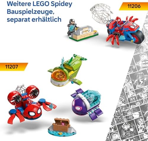 ǀ Piratenschiff von Spideys Team - Superhelden Set mit einem Schiffsmodell, 2 Booten, 4 Minifiguren - Geschenk für Jungen ab 4 Jahren und Fans der Serie Spidey und Seine Super-Freunde - 11208