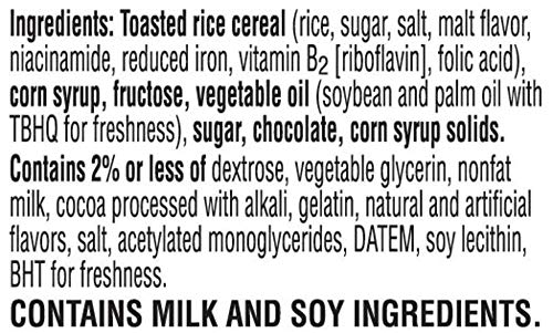 Kellogg's Cocoa Krispies Treats, Crispy Marshmallow Squares, Chocolate, Single Serve, 0.70 oz Bars (8 Count)