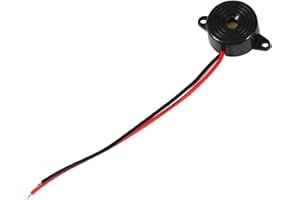 GAROSA Alarm Buzzer, DC 3 to 24V Piezo Electronic Buzzer Alarm Continuous Sound Cable Length 100mm Active Piezo Electronic Buzzer Alarm, Piezo Transducers