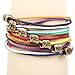 Whatland Elephant Beads Metal Leather Colorful Weave Bracelet Strands Bracelet Suede Rope Bracelet Gift